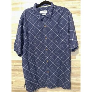 Tommy Bahama Original Fit Button Up  Short Sleeve Blue Multi Size  X Large Blue